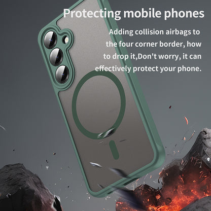 Coque MagSafe pour Samsung Galaxy S24+ S926, Techsuit, HaloFrost II, Vert