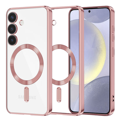 Coque MagSafe pour Samsung Galaxy S24+ S926, Techsuit, Luxury Crystal, Rose