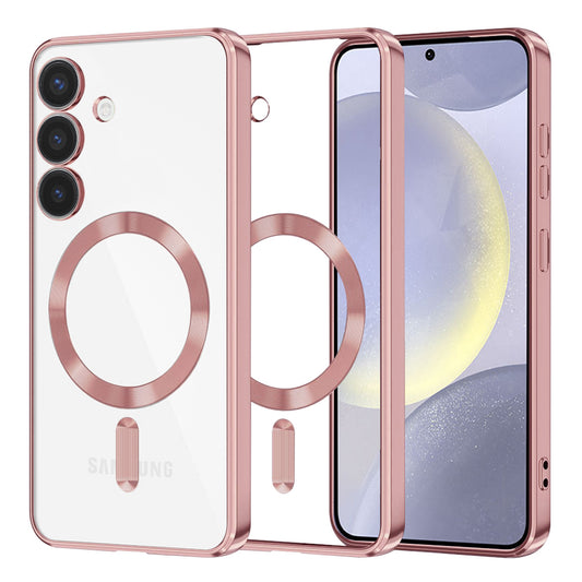 Coque MagSafe pour Samsung Galaxy S24+ S926, Techsuit, Luxury Crystal, Rose