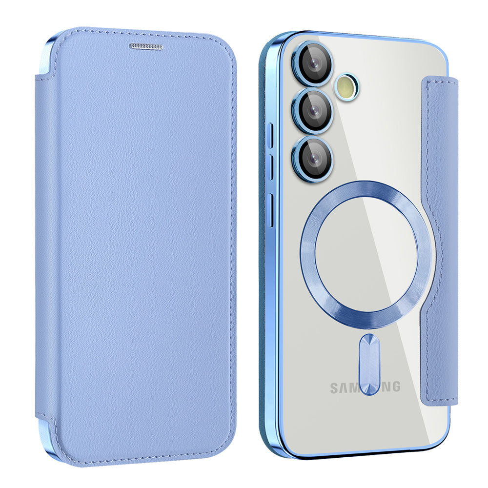 MagSafe-Hülle für Samsung Galaxy S24+ S926, Techsuit, SmartMag Book, Blau