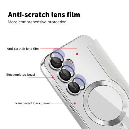 MagSafe-hoes voor Samsung Galaxy S24+ S926, Techsuit, SmartMag Book, Grijs