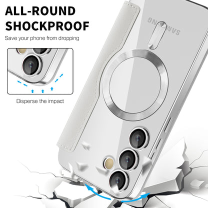 MagSafe-hoes voor Samsung Galaxy S24+ S926, Techsuit, SmartMag Book, Grijs