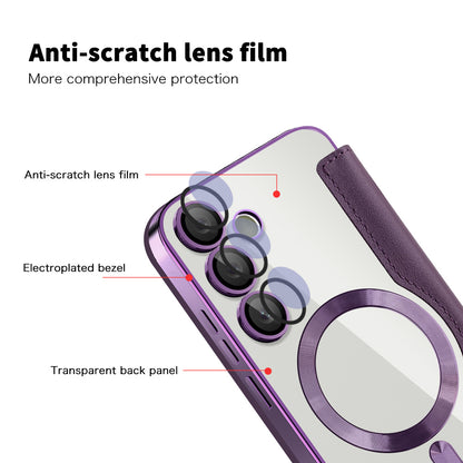 MagSafe-hoes voor Samsung Galaxy S24+ S926, Techsuit, SmartMag Book, Paars