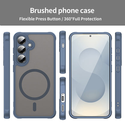 Coque MagSafe pour Samsung Galaxy S24 S921, Techsuit, HaloFrost II, Bleu marine