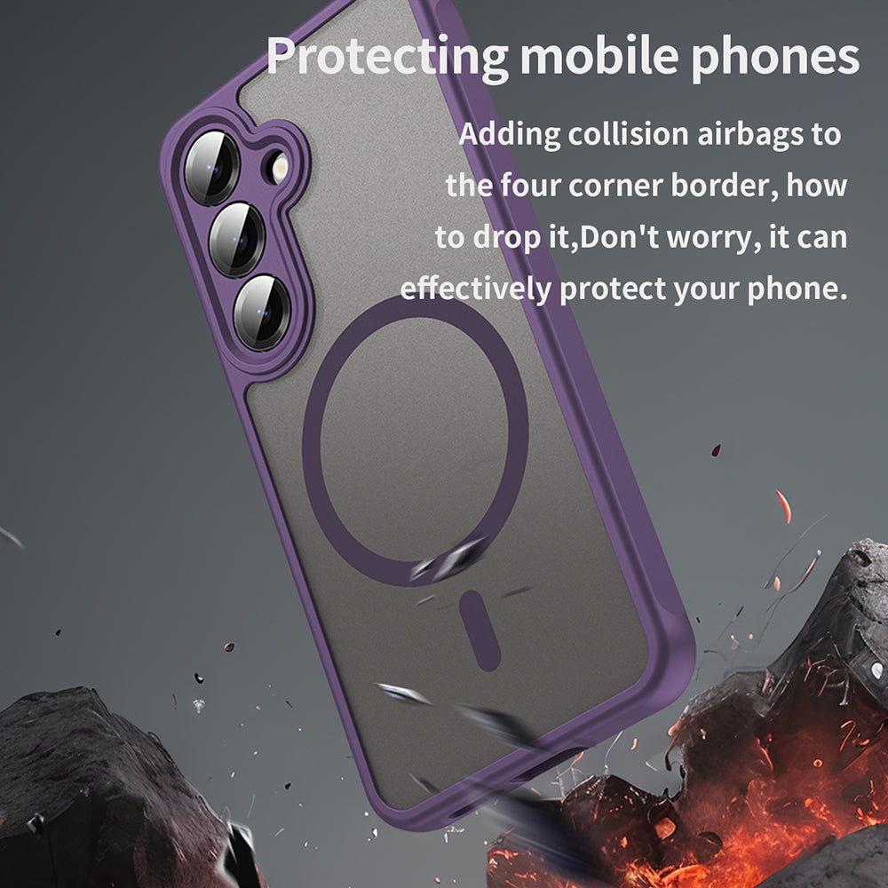 Coque MagSafe pour Samsung Galaxy S24 S921, Techsuit, HaloFrost II, Violet