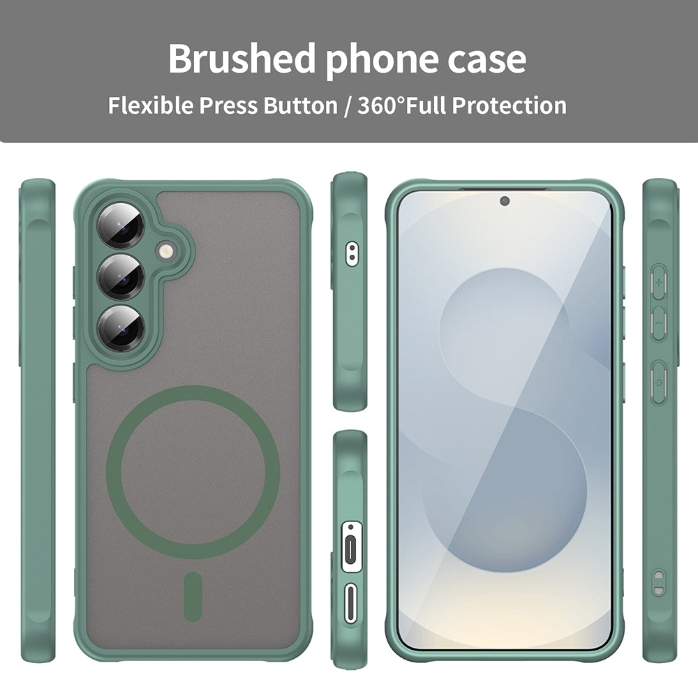 Coque MagSafe pour Samsung Galaxy S24 S921, Techsuit, HaloFrost II, Vert