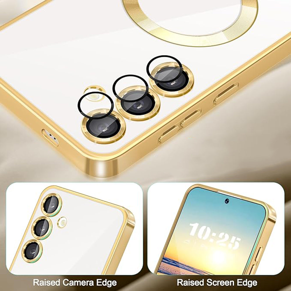 Coque MagSafe pour Samsung Galaxy S24 S921, Techsuit, Luxury Crystal, Rose