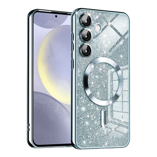 MagSafe-hoesje voor Samsung Galaxy S24 S921, Techsuit, Luxury Glitter, Blauw