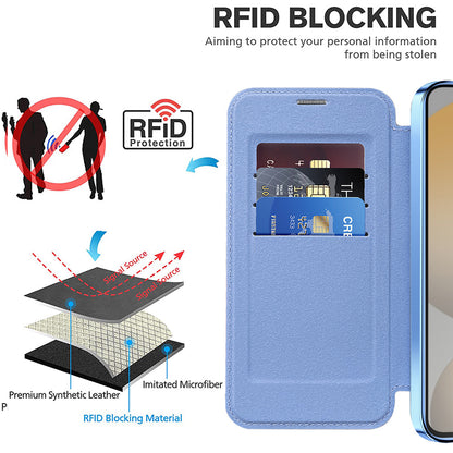 Coque MagSafe pour Samsung Galaxy S24 S921, Techsuit, SmartMag Book, Bleu