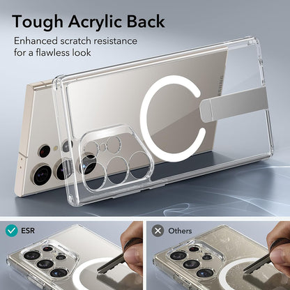 Coque MagSafe pour Samsung Galaxy S24 Ultra S928, ESR, Boost Flickstand, Transparente