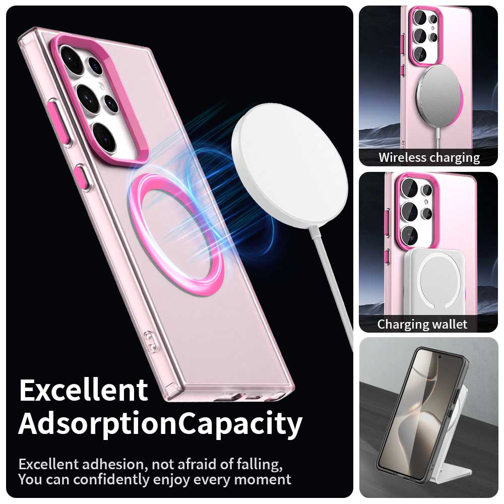 Coque MagSafe pour Samsung Galaxy S24 Ultra S928, Techsuit, CandyCase, Rose