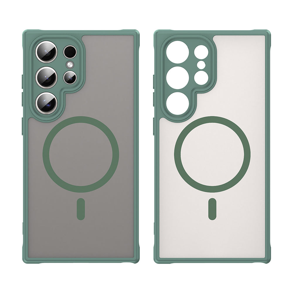 Coque MagSafe pour Samsung Galaxy S24 Ultra S928, Techsuit, HaloFrost II, Vert