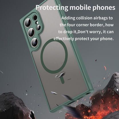 Coque MagSafe pour Samsung Galaxy S24 Ultra S928, Techsuit, HaloFrost II, Vert