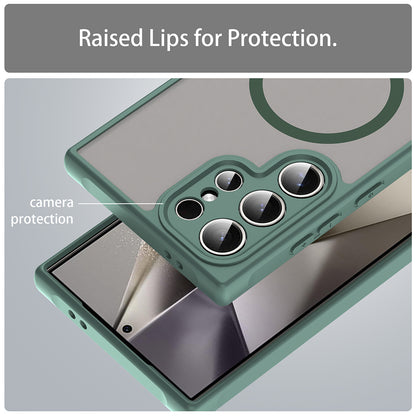 Coque MagSafe pour Samsung Galaxy S24 Ultra S928, Techsuit, HaloFrost II, Vert