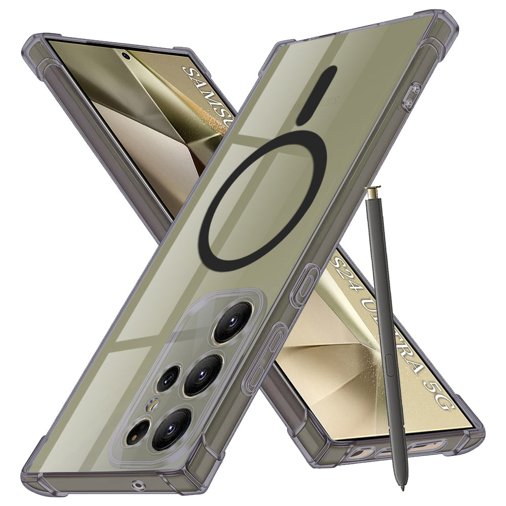 MagSafe Case for Samsung Galaxy S24 Ultra S928, Techsuit, Shockproof Clear, Smoke