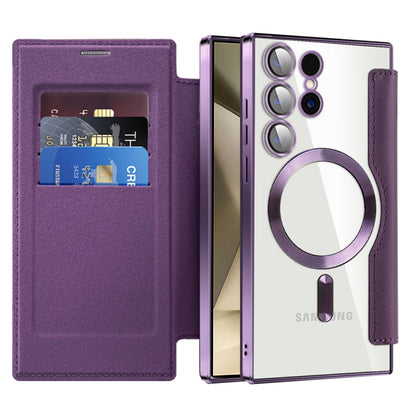 MagSafe Case for Samsung Galaxy S24 Ultra S928, Techsuit, SmartMag Book, Purple