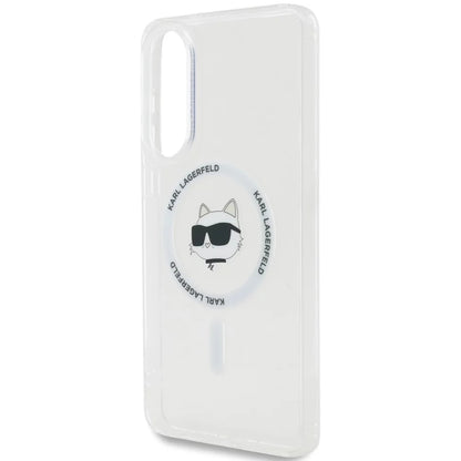 Coque MagSafe pour Samsung Galaxy S25 Edge S937, Karl Lagerfeld, IML Choupette's Head, Blanche