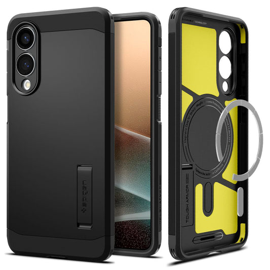 MagSafe hoesje voor Samsung Galaxy S25 Edge S937, Spigen, Tough Armor, Zwart ACS09422