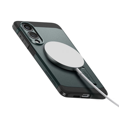 Coque MagSafe pour Samsung Galaxy S25 Edge S937, Spigen, Tough Armor, Vert ACS09424