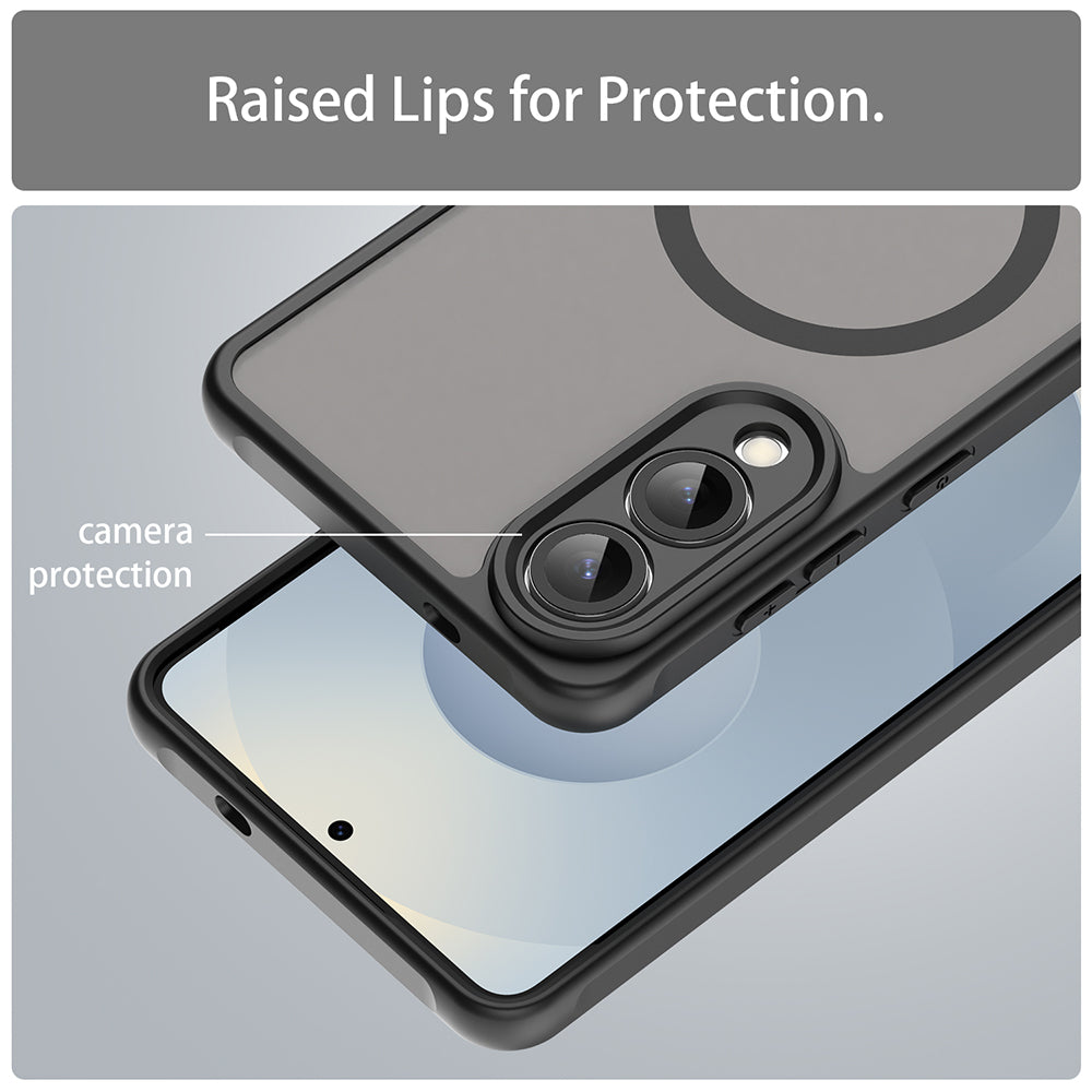 Coque MagSafe pour Samsung Galaxy S25 Edge S937, Techsuit, HaloFrost II, Noire