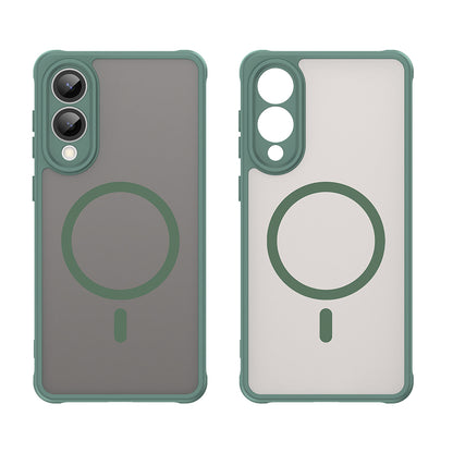 Coque MagSafe pour Samsung Galaxy S25 Edge S937, Techsuit, HaloFrost II, Vert