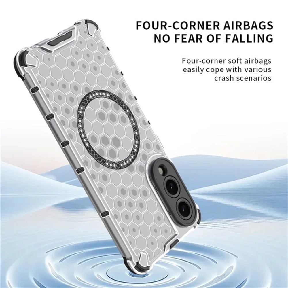 MagSafe-hoes voor Samsung Galaxy S25 Edge S937, Techsuit, HoneyComb Shield, Wit