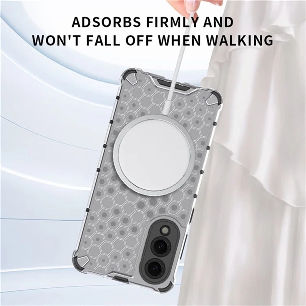 MagSafe-hoes voor Samsung Galaxy S25 Edge S937, Techsuit, HoneyComb Shield, Wit