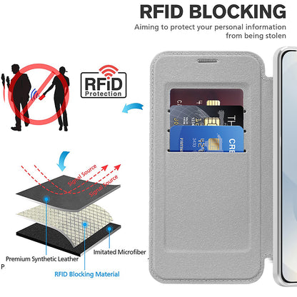 MagSafe Case for Samsung Galaxy S25 Edge S937, Techsuit, SmartMag Book, Gray