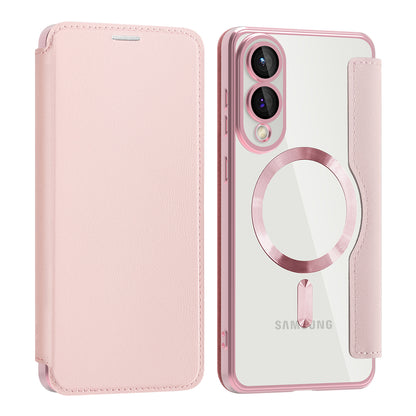 Coque MagSafe pour Samsung Galaxy S25 Edge S937, Techsuit, SmartMag Book, Rose