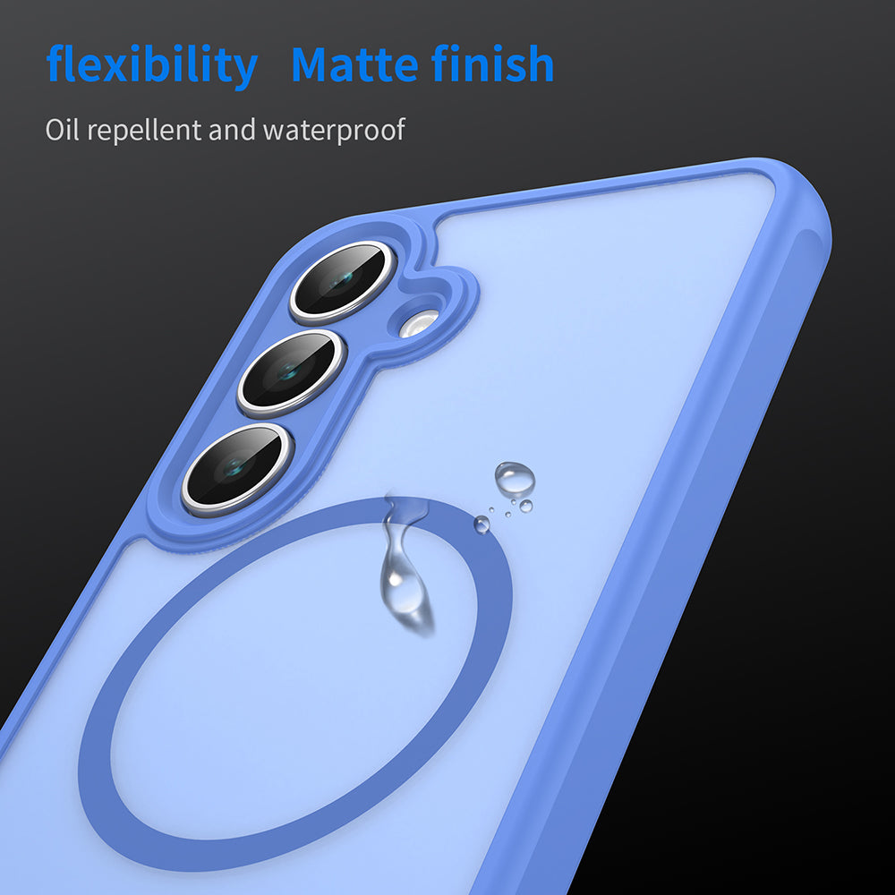 Coque MagSafe pour Samsung Galaxy S25 FE, Techsuit, HaloFrost II, Bleue