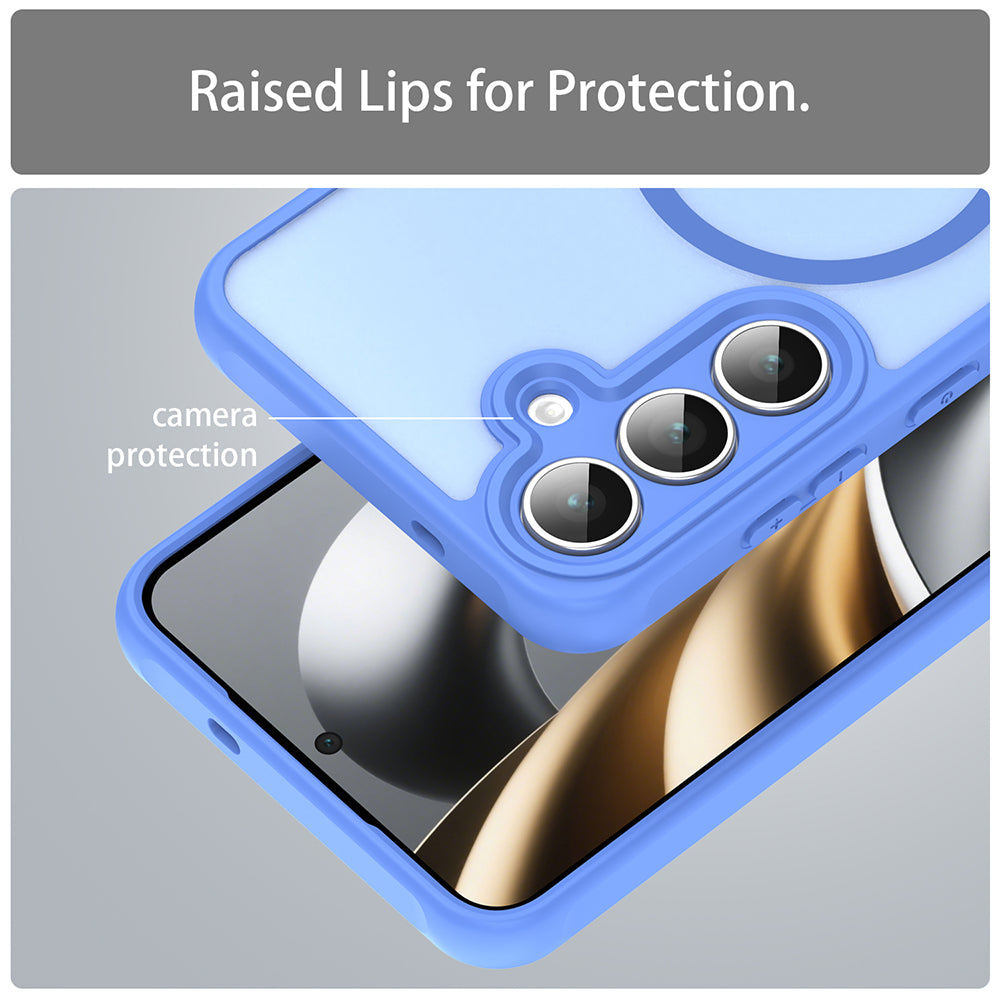 Coque MagSafe pour Samsung Galaxy S25 FE, Techsuit, HaloFrost II, Bleue
