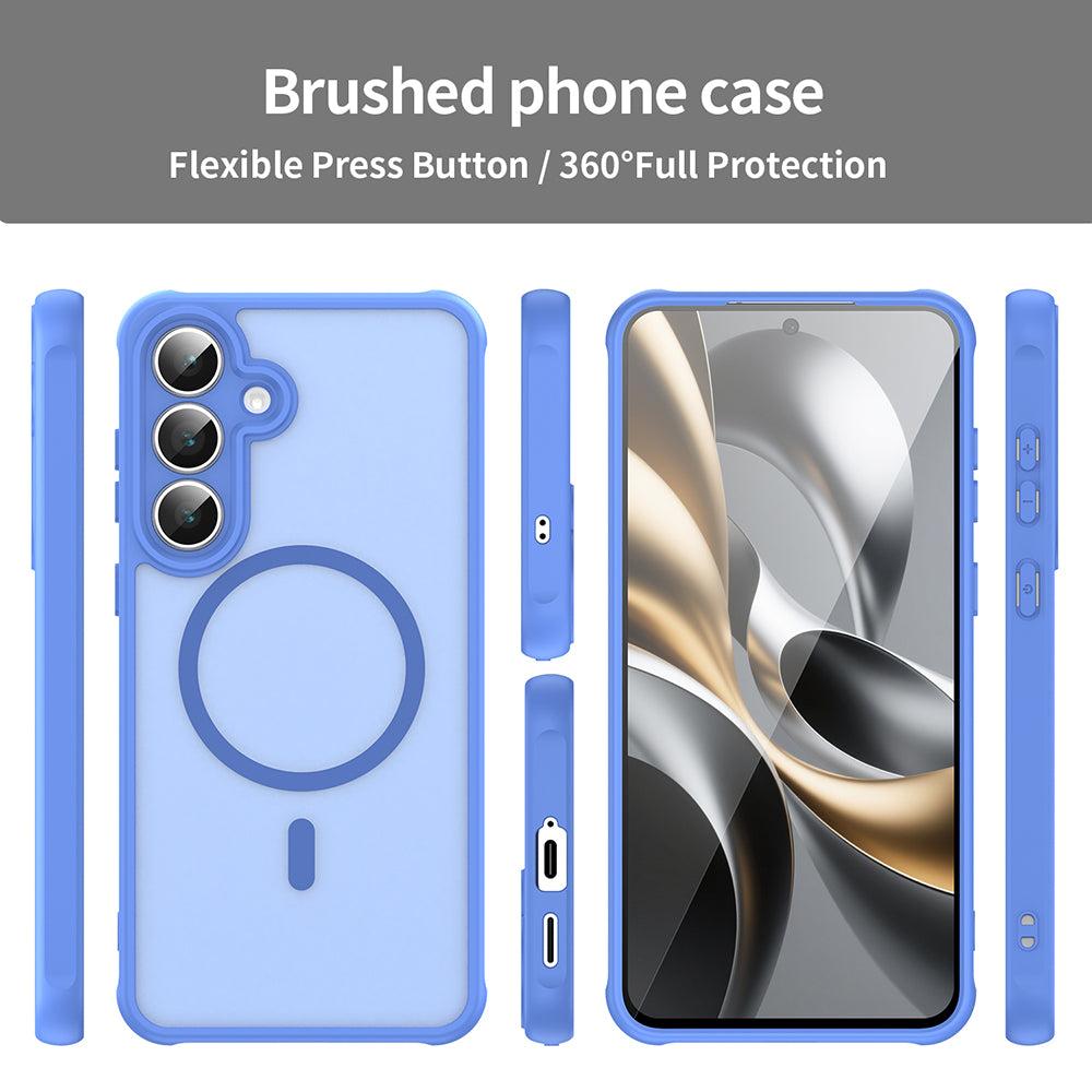 Coque MagSafe pour Samsung Galaxy S25 FE, Techsuit, HaloFrost II, Bleue