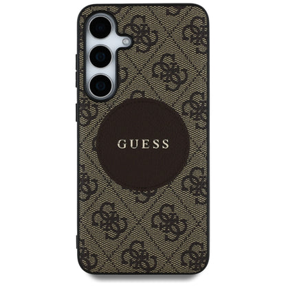 MagSafe hoesje voor Samsung Galaxy S25+ S936, Guess, 4G Circle Classic Logo, Bruin