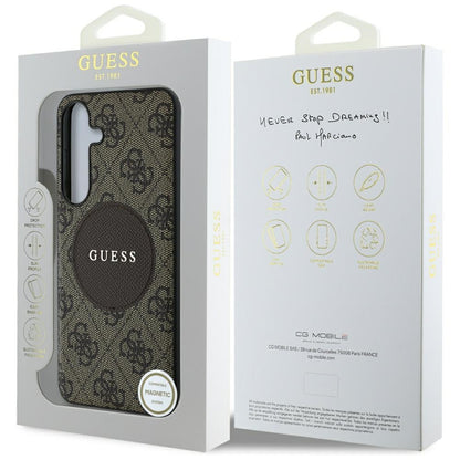 MagSafe hoesje voor Samsung Galaxy S25+ S936, Guess, 4G Circle Classic Logo, Bruin