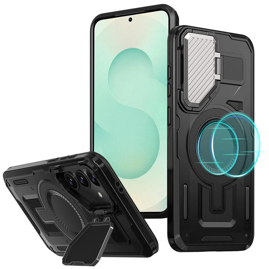 Coque MagSafe pour Samsung Galaxy S25+ S936, Techsuit, CamVault, Noire