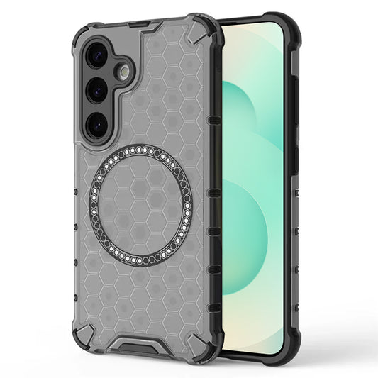 Coque MagSafe pour Samsung Galaxy S25+ S936, Techsuit, HoneyComb Shield, Noire