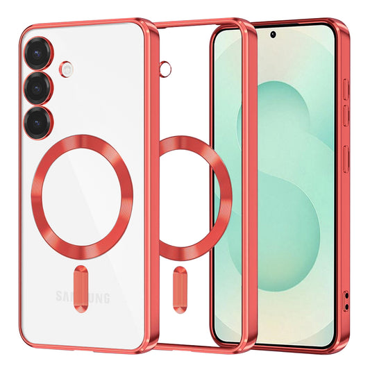 Coque MagSafe pour Samsung Galaxy S25+ S936, Techsuit, Luxury Crystal, Rouge