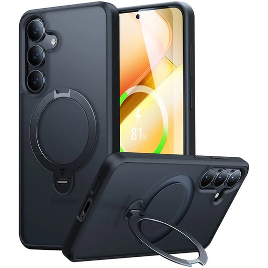 MagSafe Hülle für Samsung Galaxy S25+ S936, Torras, Ostand Spin, Schwarz