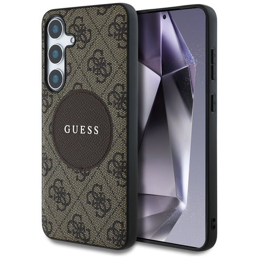 MagSafe hoesje voor Samsung Galaxy S25 S931, Guess, 4G Circle Classic Logo, Bruin