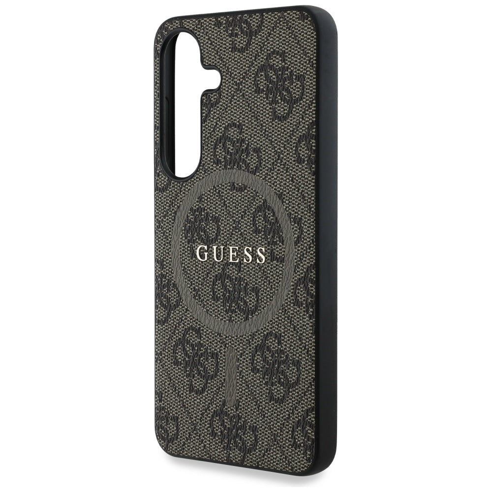 MagSafe hoesje voor Samsung Galaxy S25 S931, Guess, 4G Ring Classic Logo, Bruin