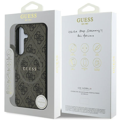 MagSafe hoesje voor Samsung Galaxy S25 S931, Guess, 4G Ring Classic Logo, Bruin
