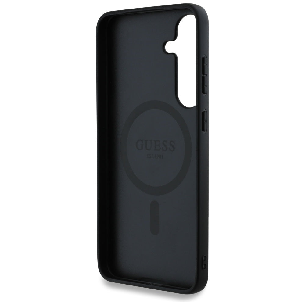 MagSafe hoesje voor Samsung Galaxy S25 S931, Guess, 4G Ring Classic Logo, Zwart