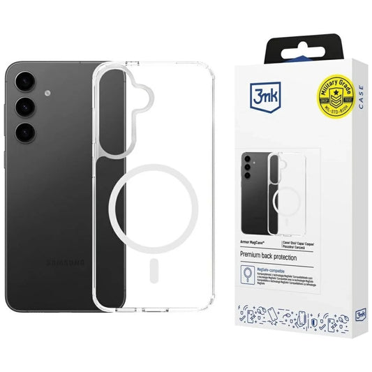 MagSafe Case for Samsung Galaxy S25 S931 / S24 S921, 3MK, Armor MagCase, Transparent