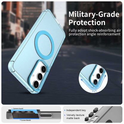Coque MagSafe pour Samsung Galaxy S25 S931 / S24 S921, Techsuit, CandyCase, Bleue