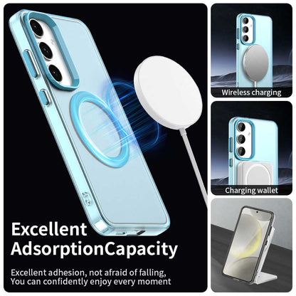 Coque MagSafe pour Samsung Galaxy S25 S931 / S24 S921, Techsuit, CandyCase, Bleue