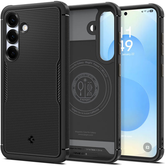 MagSafe Hülle für Samsung Galaxy S25 S931, Spigen, Core Armor, Mattschwarz