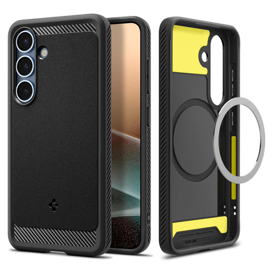 Coque MagSafe pour Samsung Galaxy S25 S931, Spigen, Rugged Armor, Noir Mat ACS08998