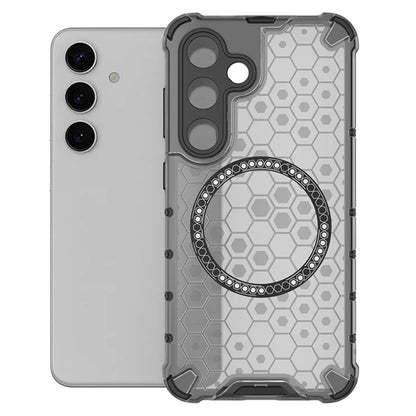 Coque MagSafe pour Samsung Galaxy S25 S931, Techsuit, HoneyComb Shield, Noire