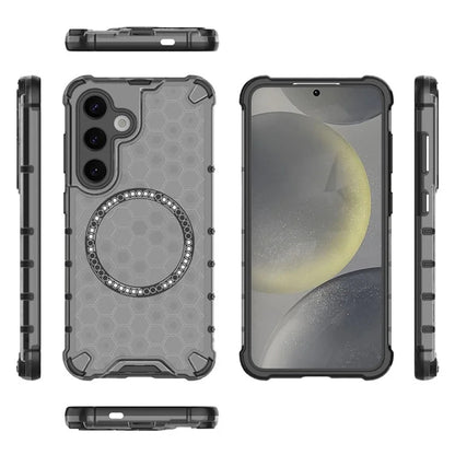 Coque MagSafe pour Samsung Galaxy S25 S931, Techsuit, HoneyComb Shield, Noire