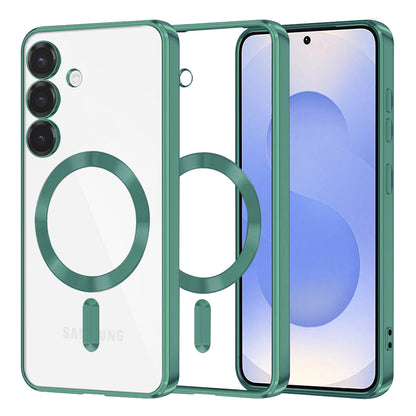 Coque MagSafe pour Samsung Galaxy S25 S931, Techsuit, Luxury Crystal, Vert Clair